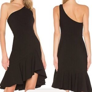 Likely Revolve Rollins One shoulder Black Cocktail Dress size 6
